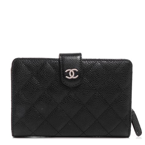 chanel caviar quilted zipped pocket wallet black|Wallets on Chain .